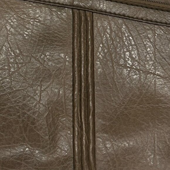 Vintage Cornell Creations Leather Handbag Light Brown Structured Architectural - Picture 4 of 13